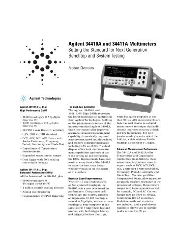 Agilent 34410A and 34411A Multimeters