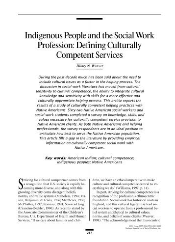 Indigenous People and the Social Work Profession - National Child ...