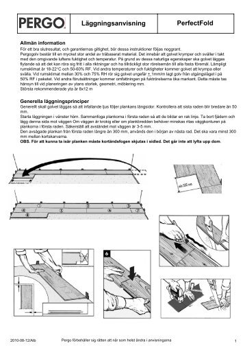 Läggningsanvisning PerfectFold