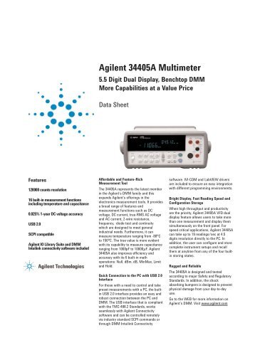 Agilent 34405A Multimeter: Versatile and low cost solution for ...