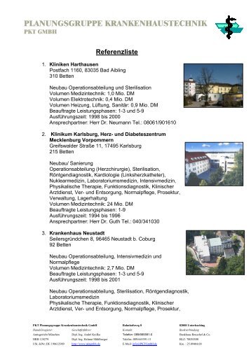 PLANUNGSGRUPPE KRANKENHAUSTECHNIK - PKT GmbH