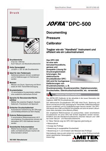 JOFRATM DPC-500 Serie