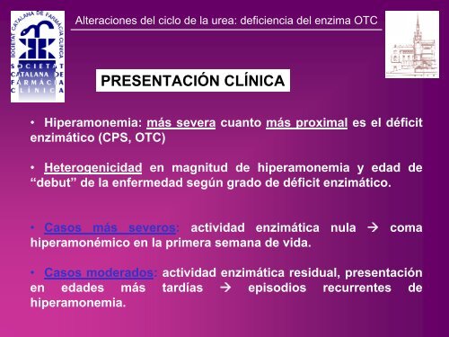 ALTERACIONES DEL CICLO DE LA UREA CON