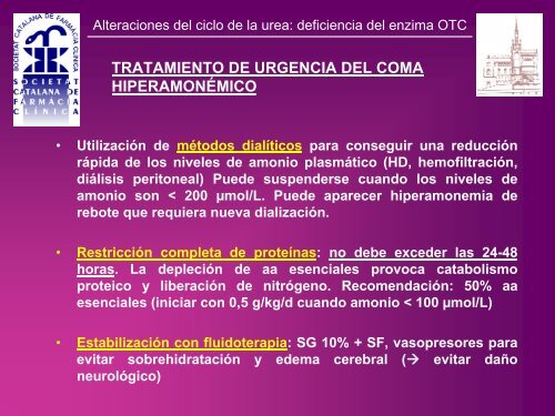 ALTERACIONES DEL CICLO DE LA UREA CON