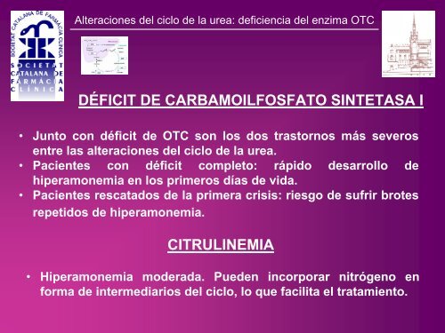 ALTERACIONES DEL CICLO DE LA UREA CON