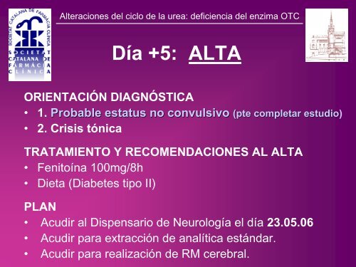 ALTERACIONES DEL CICLO DE LA UREA CON