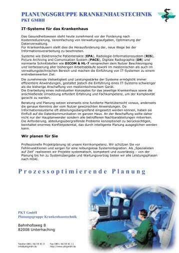 planungsgruppe krankenhaustechnik - PKT GmbH