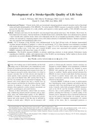 Development of a Stroke-Specific Quality of Life Scale