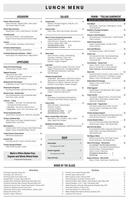 Mario's sale restaurant menu