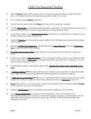 Child Care Inspection Checklist