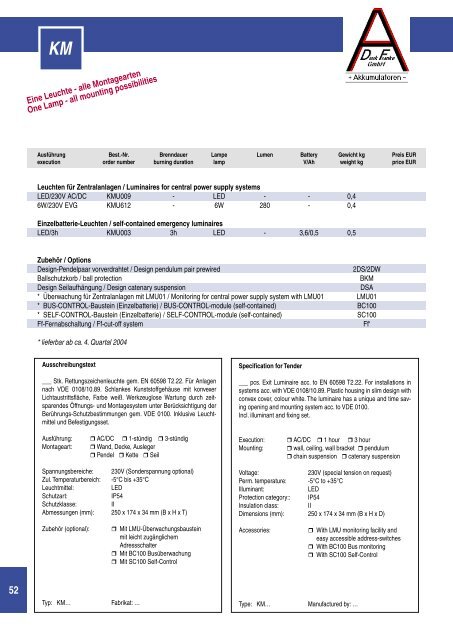 Specifications - KomMa