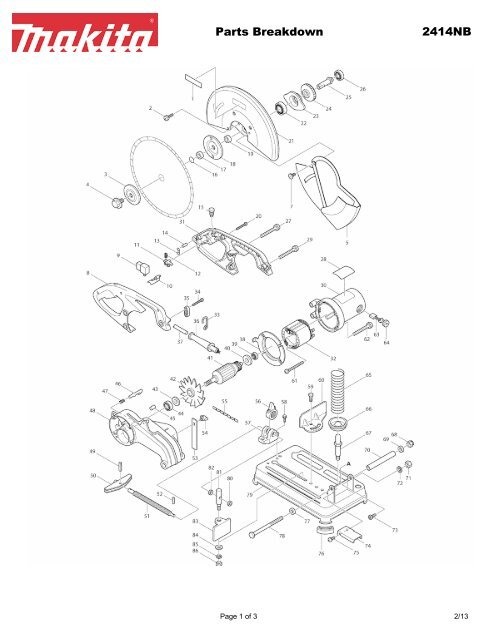 Parts Breakdown 2414NB Makita