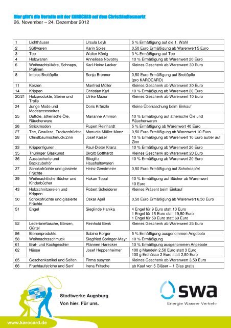 als 50 Partner auf dem Augsburger Christkindlesmarkt - KAROCARD