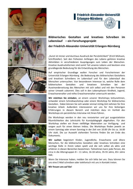 Bildnerisches Gestalten Und Kreatives Schreiben Im Lebenslauf