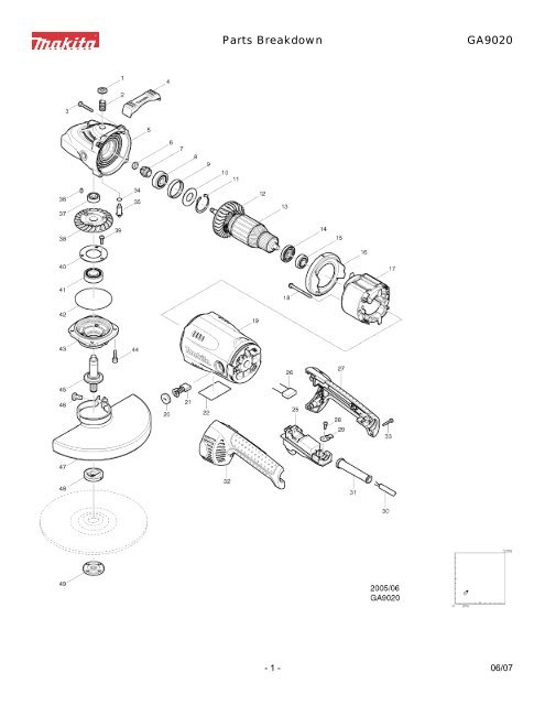 makita 9005b parts breakdown