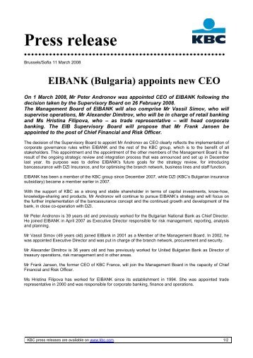 EIBANK (Bulgaria) appoints new CEO