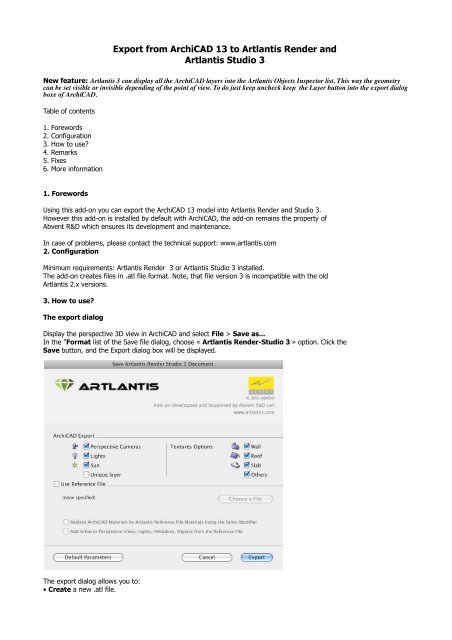 Export From Archicad 13 To Artlantis Render And Graphisoft