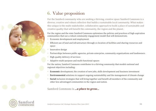 Samford Commons Strategic Business Plan