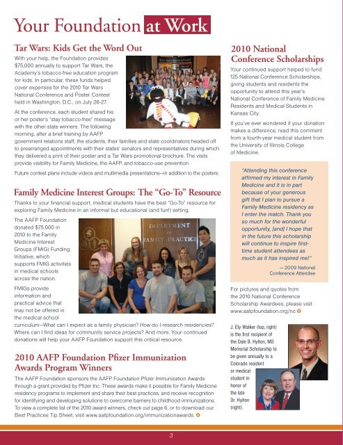 Make a Date with Your AAFP Foundation During - American ...