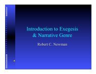 Introduction to Exegesis & Narrative Genre - Newmanlib.ibri.org