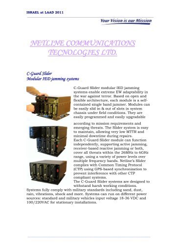 NETLINE COMMUNICATIONS TECNOLOGIES LTD. C ... - Sibat
