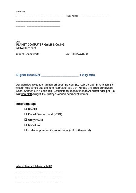 PDF-Vertrag - Planet Computer GmbH &amp; Co. KG