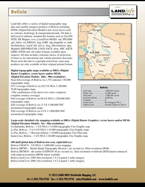 Bolivia Land Info Bolivia Land Info