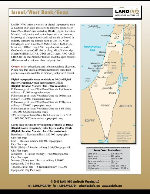 Israel/West Bank/Gaza - LAND INFO Worldwide Mapping ...