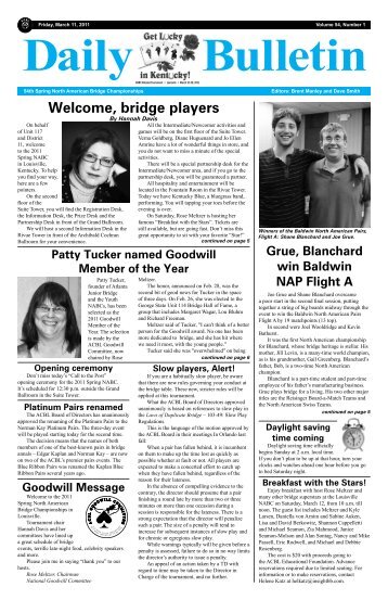 Daily Bulletin - American Contract Bridge League