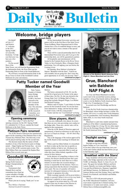 Daily Bulletin - American Contract Bridge League