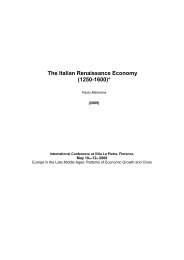 The Italian Renaissance Economy (1250-1600)* - Paolo Malanima