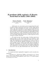 Il prodotto delle regioni e il divario Nord-Sud in Italia - Paolo Malanima