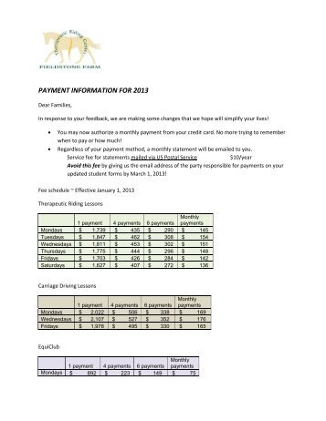 Forms page - Fieldstone Farm Therapeutic Riding Center