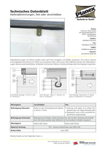 Hallenabtrennungen - Planex Technik in Textil GmbH