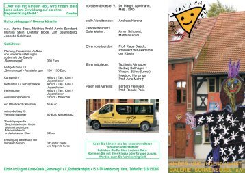 Vereinsflyer von 2007 - Galerie Sonnensegel eV