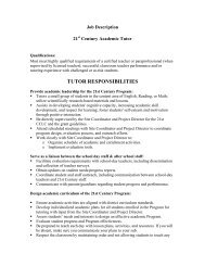 21st Century Academic Tutor Job Description - Oberlin City Schools