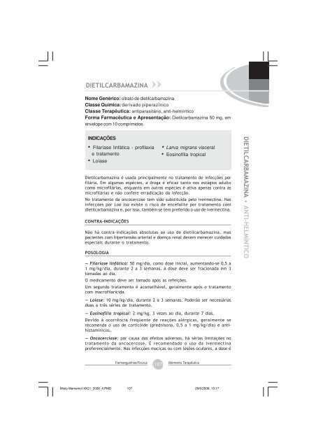 Dietilcarbamazina, citrato - Farmanguinhos - Fiocruz