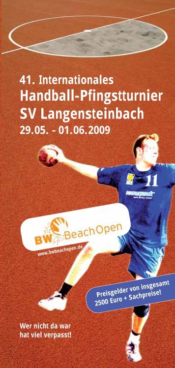 41. Internationales Handball-Pfingstturnier SV Langensteinbach ...