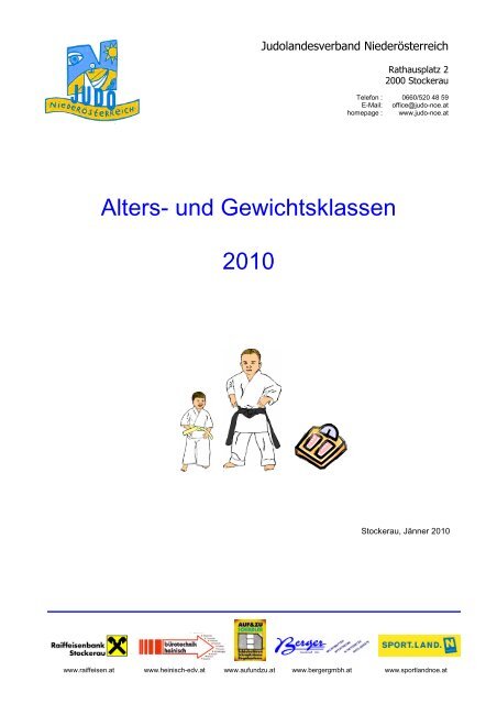 Alters- und Gewichtsklassen 2010 - Judo Landesverband ...