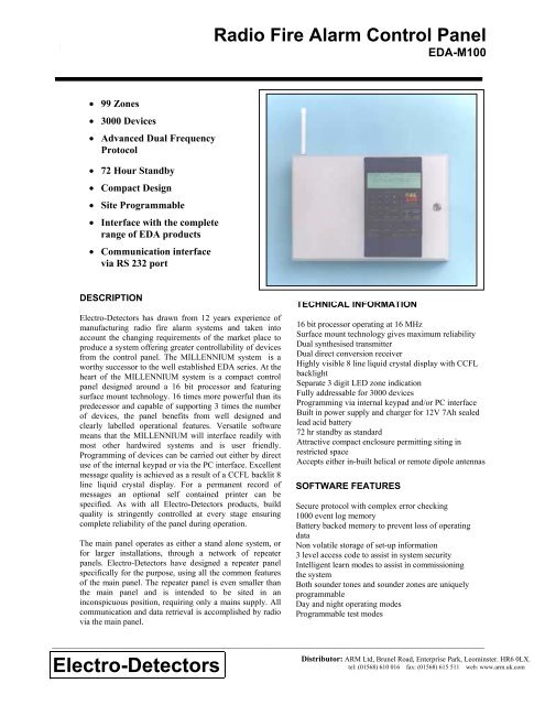 Electro-Detectors - Alarm Radio Monitoring Ltd - Uk