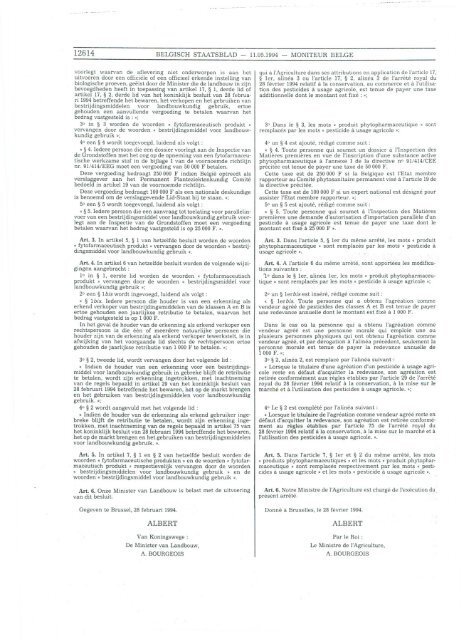 Koninklijk besluit van 28 februari 1994 - fyto