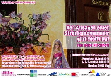 Plakat "Der Ansager einer Stripteasenummer gibt nicht auf"