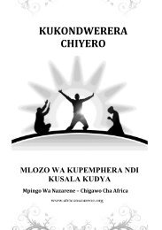 Prayer & Fasting Guide KUKONDWERERA CHIYERO