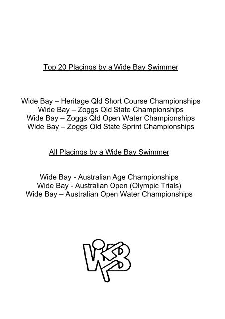 2009 Annual Report.pdf - Wide Bay Regional Swimming Assoc.