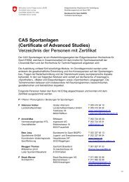 CAS Sportanlagen - Bundesamt für Sport BASPO