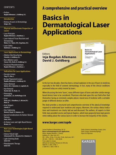 Basics in Dermatological Laser Applications - Karger