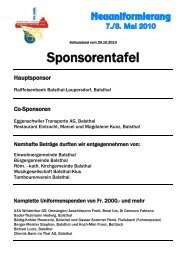Sponsorentafel - Konkordia Balsthal
