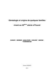 GENEALOGIE ET ORIGINE DE QUELQUES FAMILLES VIVANT AU ...