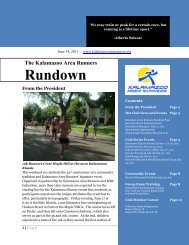 Rundownwsletter Title - Kalamazoo Area Runners