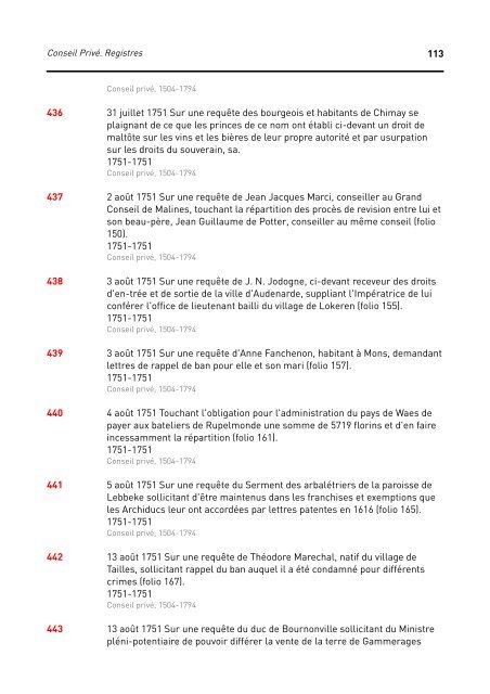 Conseil PrivÃ©. Registres